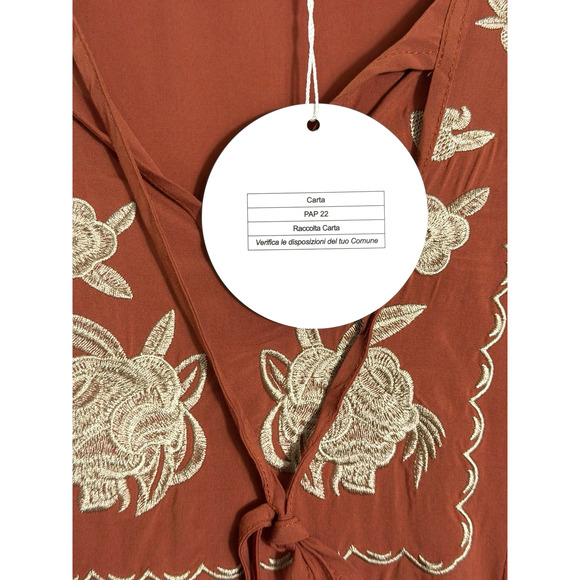 RusttyDustty Embroidered Boho Babydoll Dress Size 1X Burnt Orange Cottage New - Picture 10 of 12
